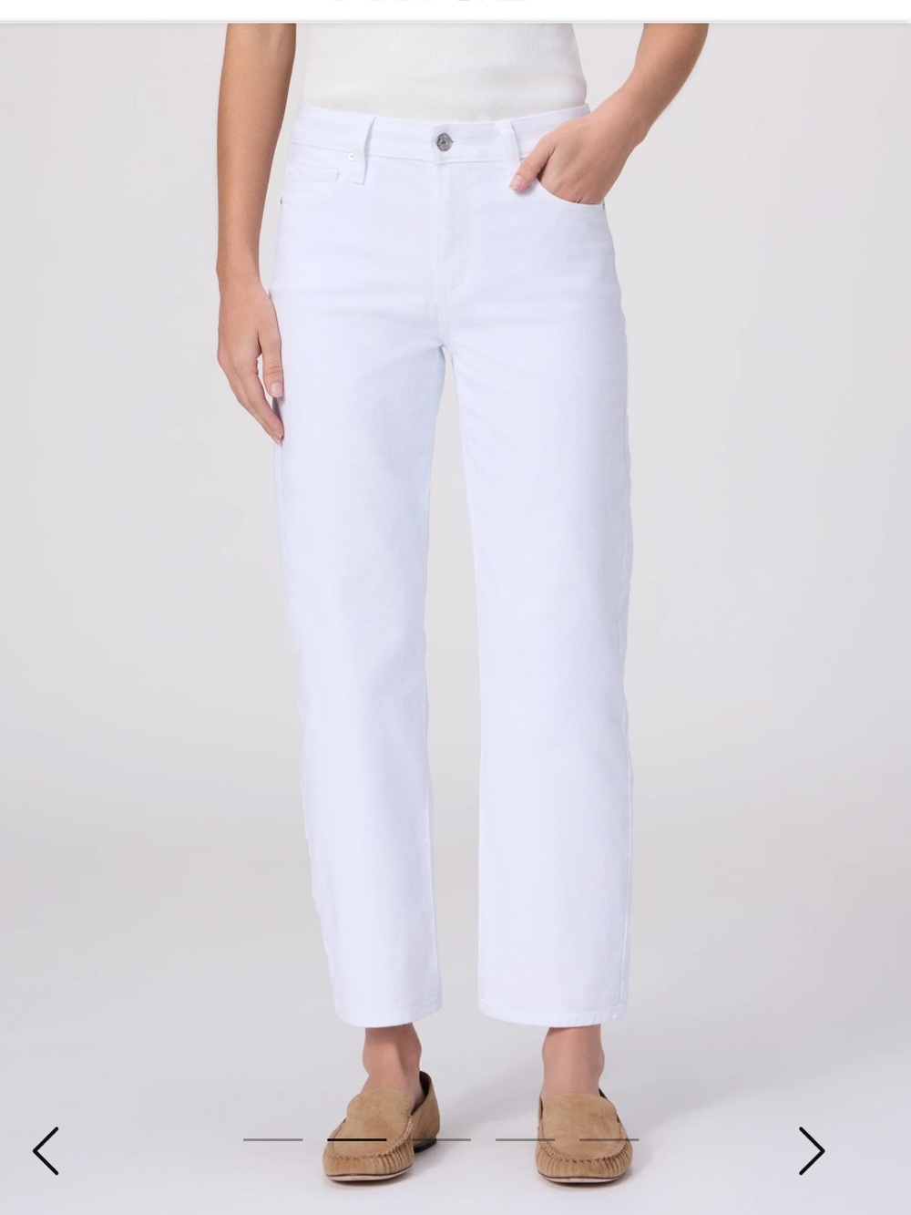 PAIGE White Straight-Leg Jeans